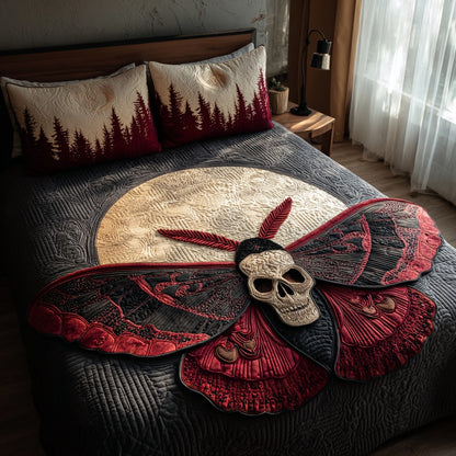 Moon Skull 3-Piece Quilted Bedding Set NCU0VL3734