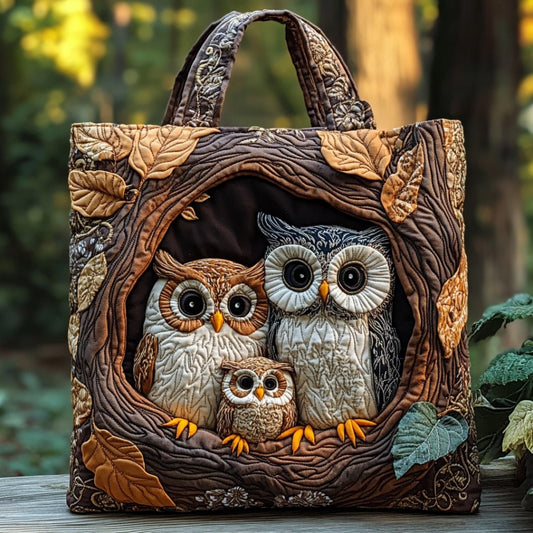 Moonlight Owl Quilted Tote Bag NCU0DV7433