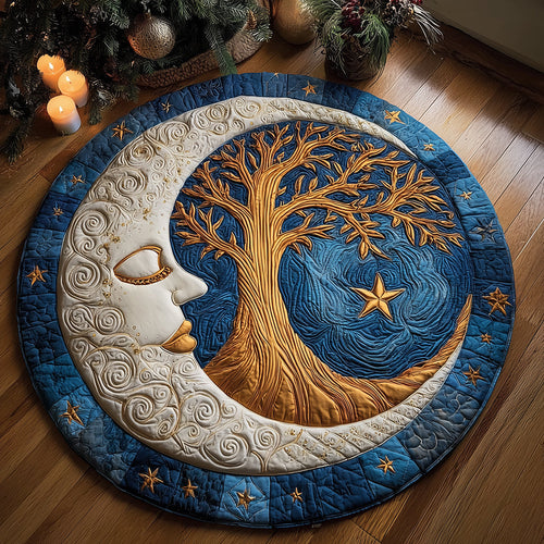 Moonlight Bloom Quilted Round Mat NCU0TH3329