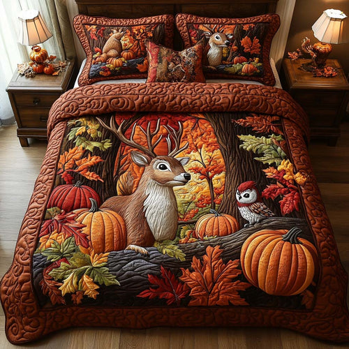 Moonlight Forest Walk 3-Piece Quilted Bedding Set NCU0NT8726