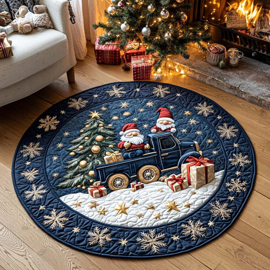 Moonlight Holiday Train Quilted Round Mat NCU0XD220