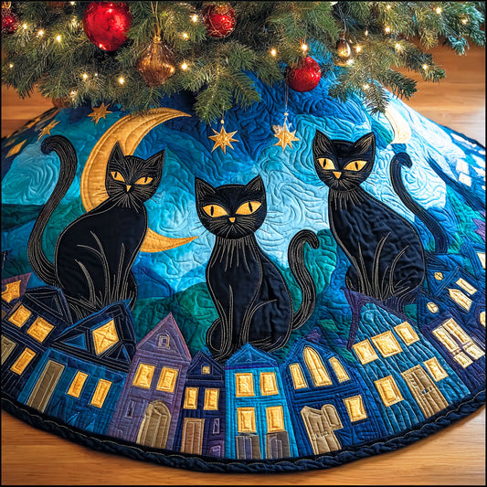 Moonlight Paws Christmas Quilted Tree Skirt NCU0TD1224