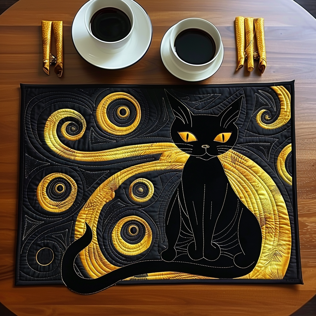 Moonlit Cat's Whispers Quilted Place Mat NCU0TH408