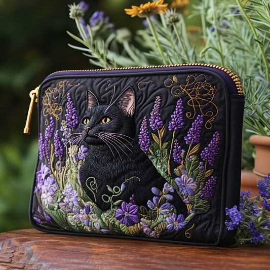 Moonlit Meow Quilted Zipper Pouch NCU0DV7272