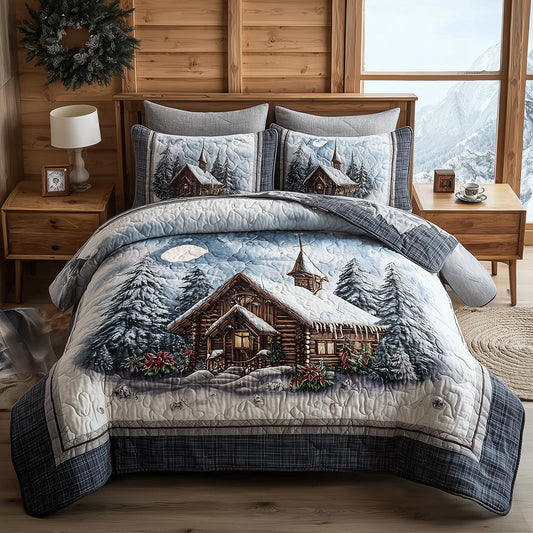 Moonlit Alpine Blessings 3-Piece Quilted Bedding Set NCU0TH3896
