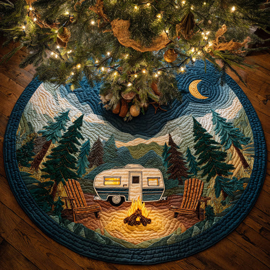 Moonlit Camp Christmas Quilted Tree Skirt NCU0TV1334