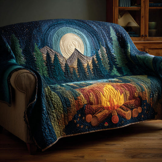Moonlit Campfire Quilted Sofa Cover NCU0TV1398