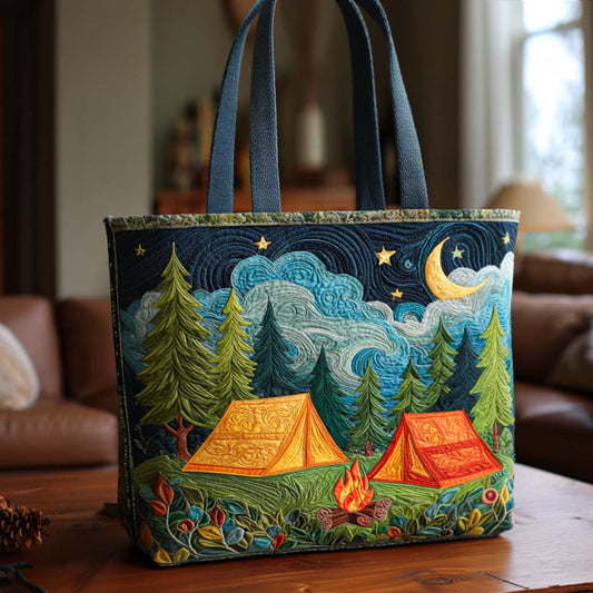 Moonlit Camping Quilted Tote Bag NCU0NT9385