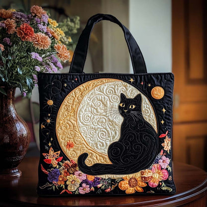 Moonlit Cat Quilted Tote Bag NCU0NT10358