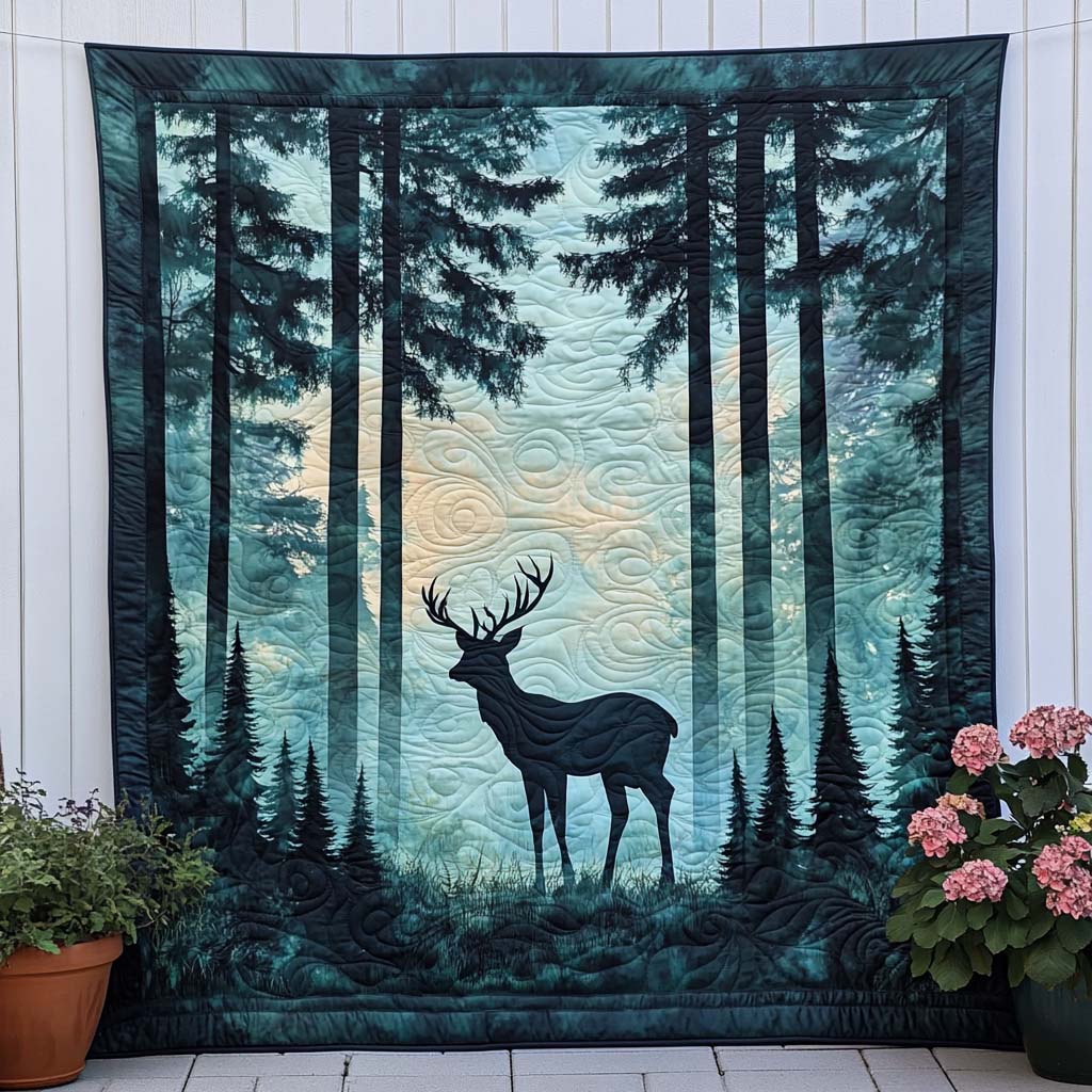 Moonlit Deer Quilted Blanket NCU0NT8124