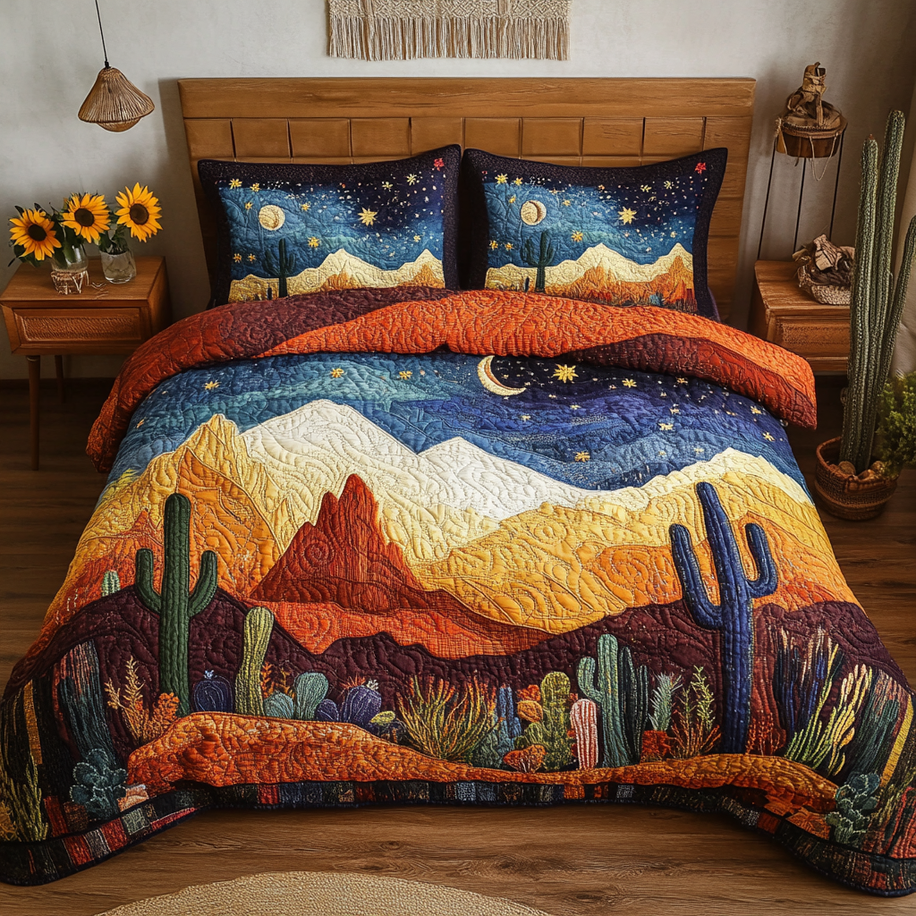Moonlit Desert 3-Piece Quilted Bedding Set NCU0VL1697