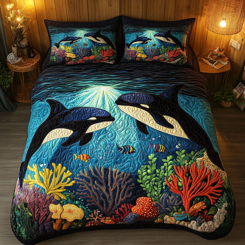 Moonlit Diver 3-Piece Quilted Bedding Set NCU0NT6987