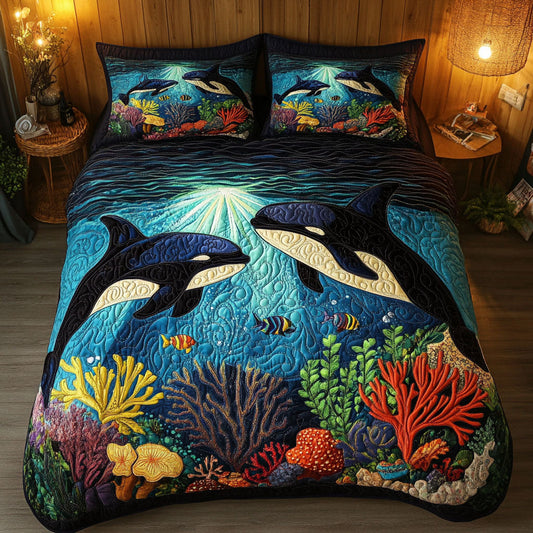 Moonlit Diver 3-Piece Quilted Bedding Set NCU0NT6987