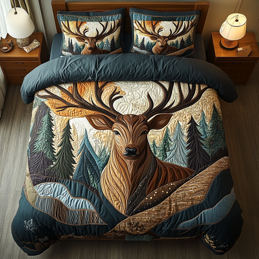 Moonlit Doe 3-Piece Quilted Bedding Set NCU0DK4898