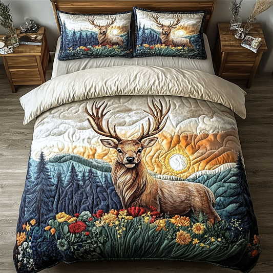 Moonlit Doe 3-Piece Quilted Bedding Set NCU0DK4944