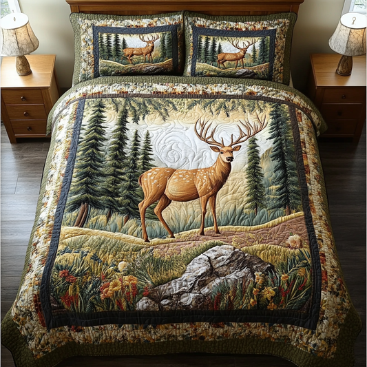Moonlit Doe 3-Piece Quilted Bedding Set NCU0DK5674