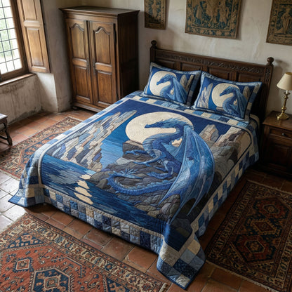 Moonlit Dragon 3-Piece Quilted Bedding Set NCU0NT12671