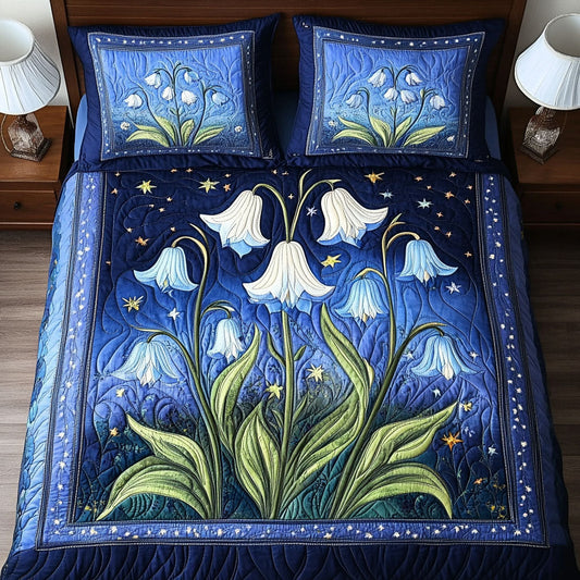 Moonlit Flowers 3-Piece Quilted Bedding Set NCU0PT6443