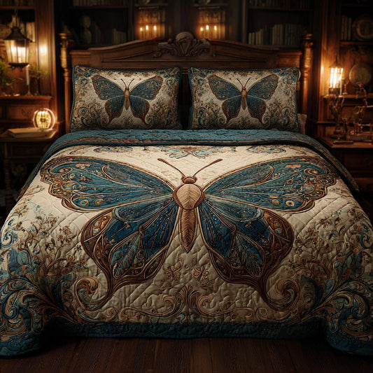 Moonlit Flutter 3-Piece Quilted Bedding Set NCU0VL3173