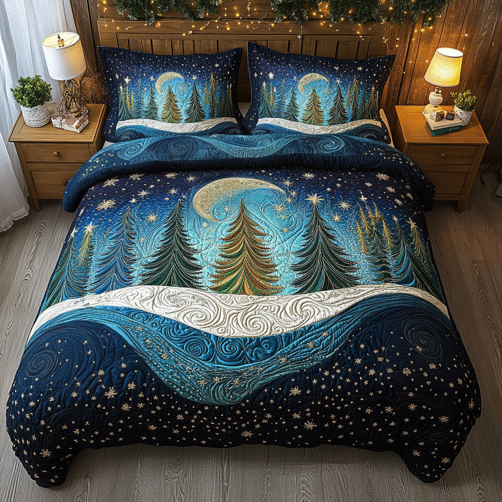 Moonlit Forest 3-Piece Quilted Bedding Set NCU0VL2936