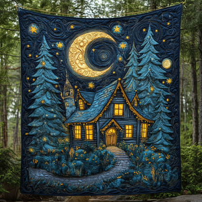 Moonlit Forest Haven Quilted Blanket NCU0VL818