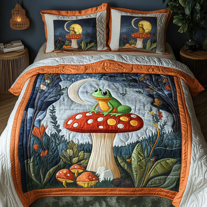 Moonlit Frog 3-Piece Quilted Bedding Set NCU0NT3145