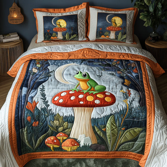 Moonlit Frog 3-Piece Quilted Bedding Set NCU0NT3145