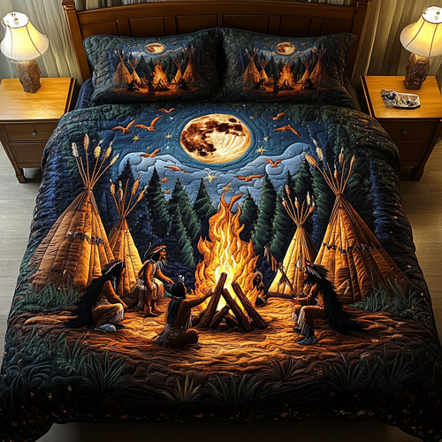 Moonlit Gathering 3-Piece Quilted Bedding Set NCU0VH1877
