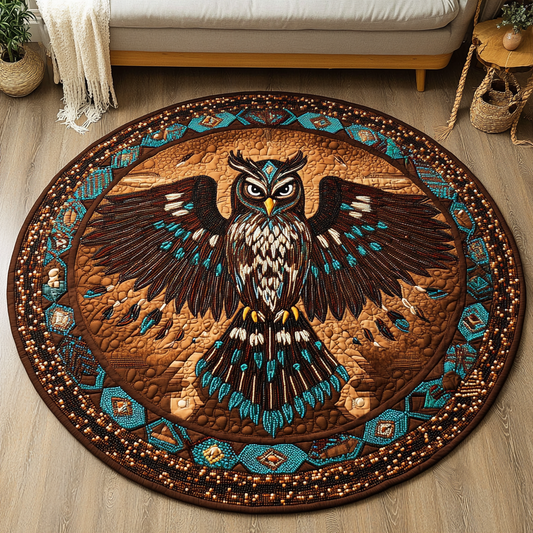 Moonlit Guardian Quilted Round Mat NCU0DK4953