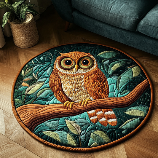 Moonlit Guardian Quilted Round Mat NCU0DK5367
