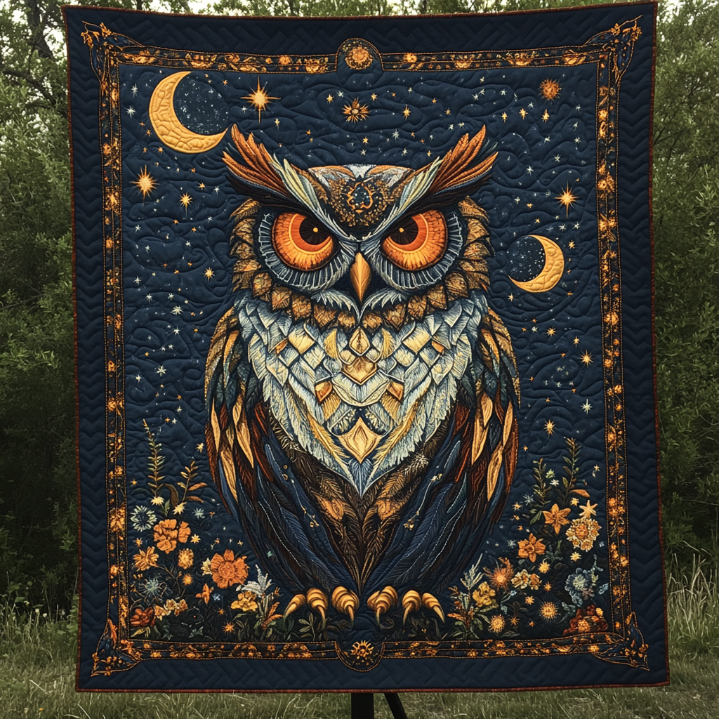 Moonlit Hoot Quilted Blanket NCU0DK3496