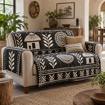 Moonlit Hut Quilted Sofa Cover NCU0VL4028