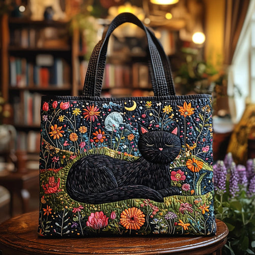 Moonlit Meow Quilted Tote Bag NCU0DV7045
