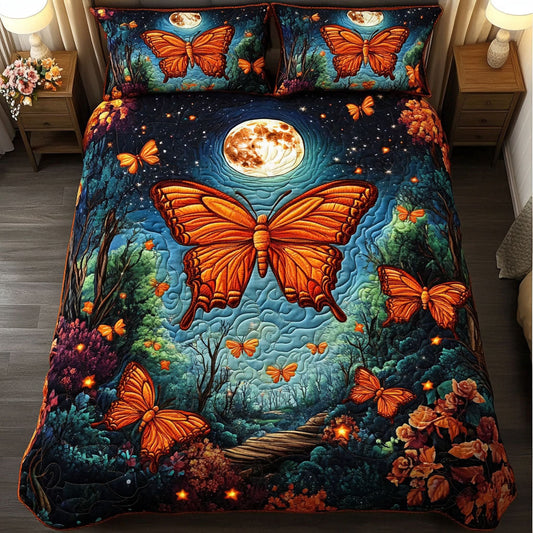 Moonlit Monarch 3-Piece Quilted Bedding Set NCU0NT3892