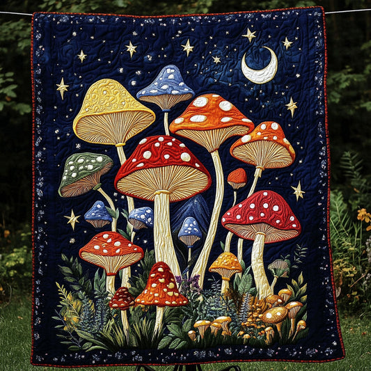 Moonlit Mushrooms Quilted Blanket NCU0NT3940