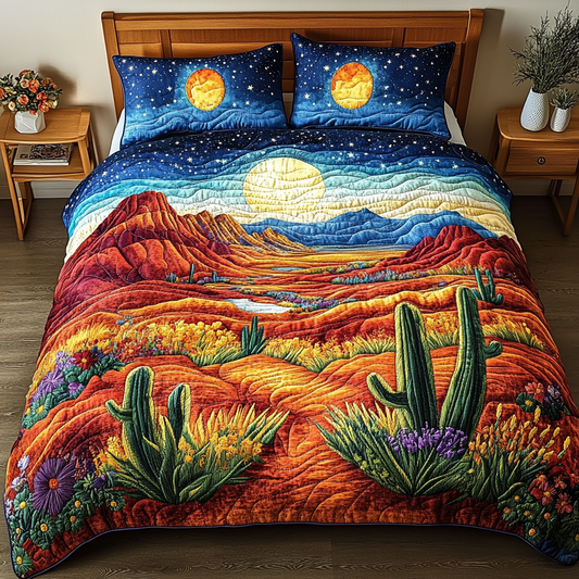 Moonlit Oasis 3-Piece Quilted Bedding Set NCU0VL2106