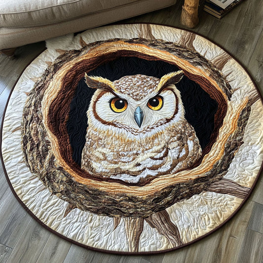 Moonlit Owl Haven Quilted Round Mat NCU0PT4797