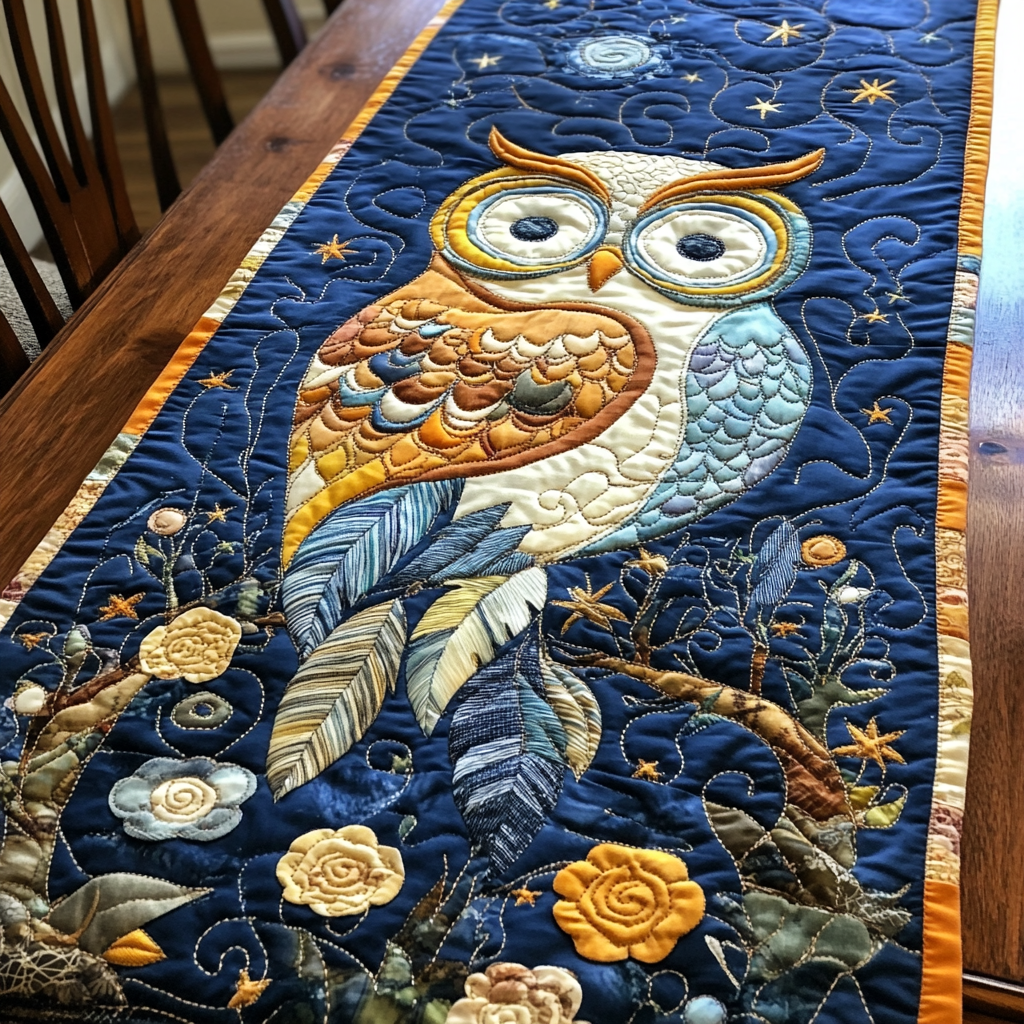 Moonlit Owl Quilted Table Runner NCU0DK9000