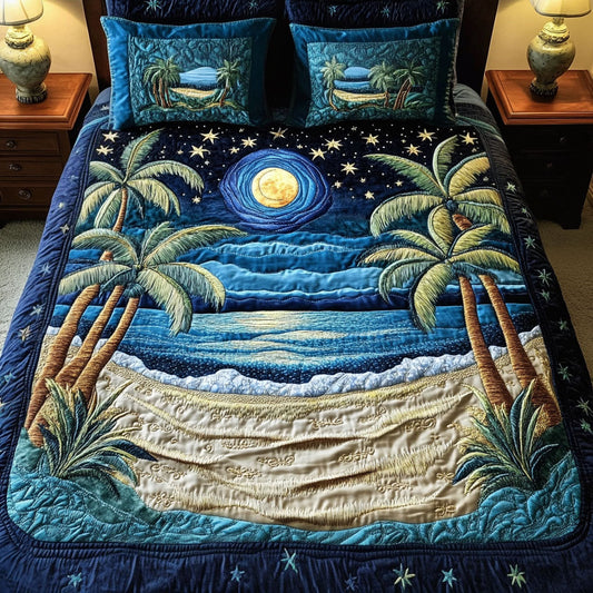 Moonlit Paradise 3-Piece Quilted Bedding Set NCU0NT3686