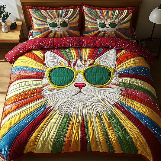 Moonlit Paws 3-Piece Quilted Bedding Set NCU0DK4684