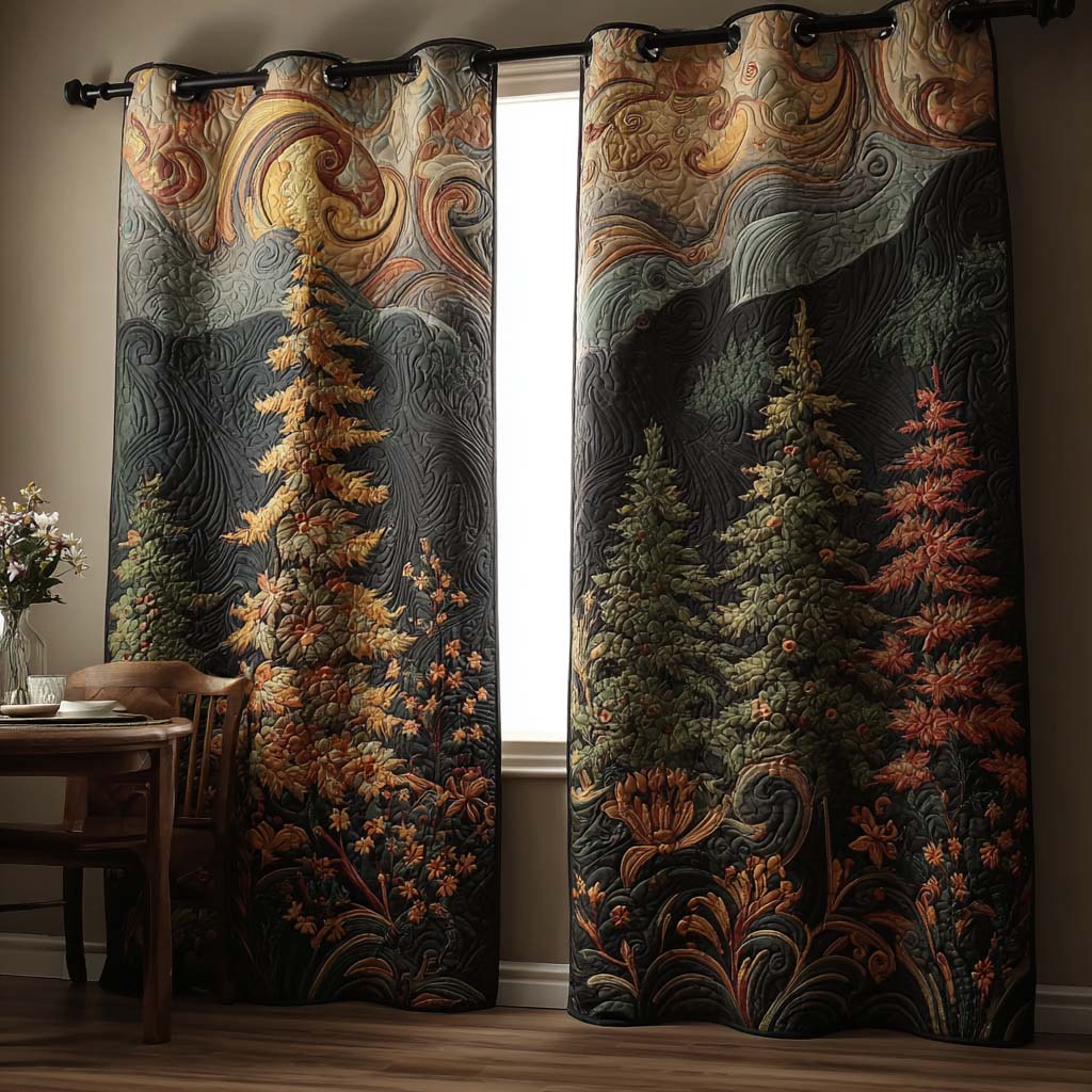 Moonlit Pine Quilted Curtains NCU0NT11277