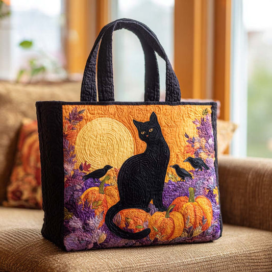 Moonlit Purr Quilted Tote Bag NCU0NT9111