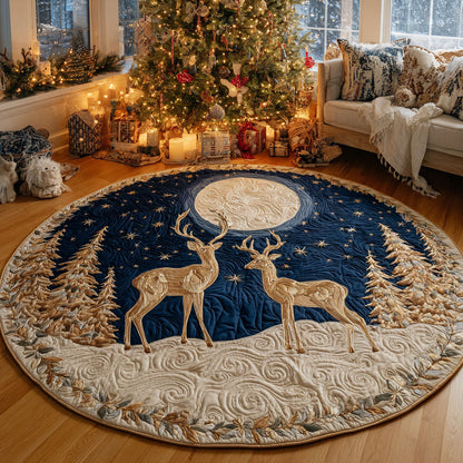 Moonlit Reindeer Quilted Round Mat NCU0TV160