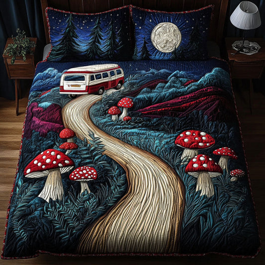 Moonlit Road Adventure 3-Piece Quilted Bedding Set NCU0PT4034