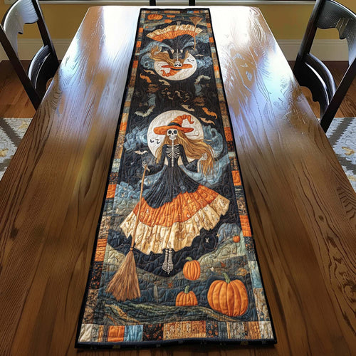 Moonlit Skeleton Quilted Table Runner NCU0NT703