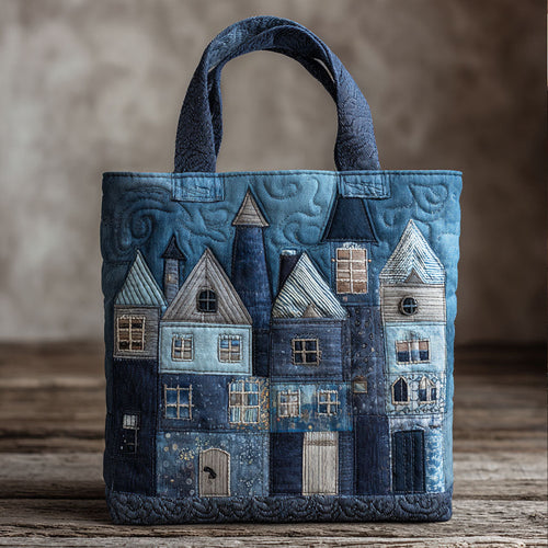 Moonlit Town Quilted Tote Bag NCU0TV365