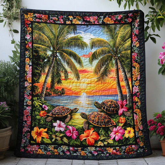 Moonlit Turtle Path Quilted Blanket NCU0NT7210
