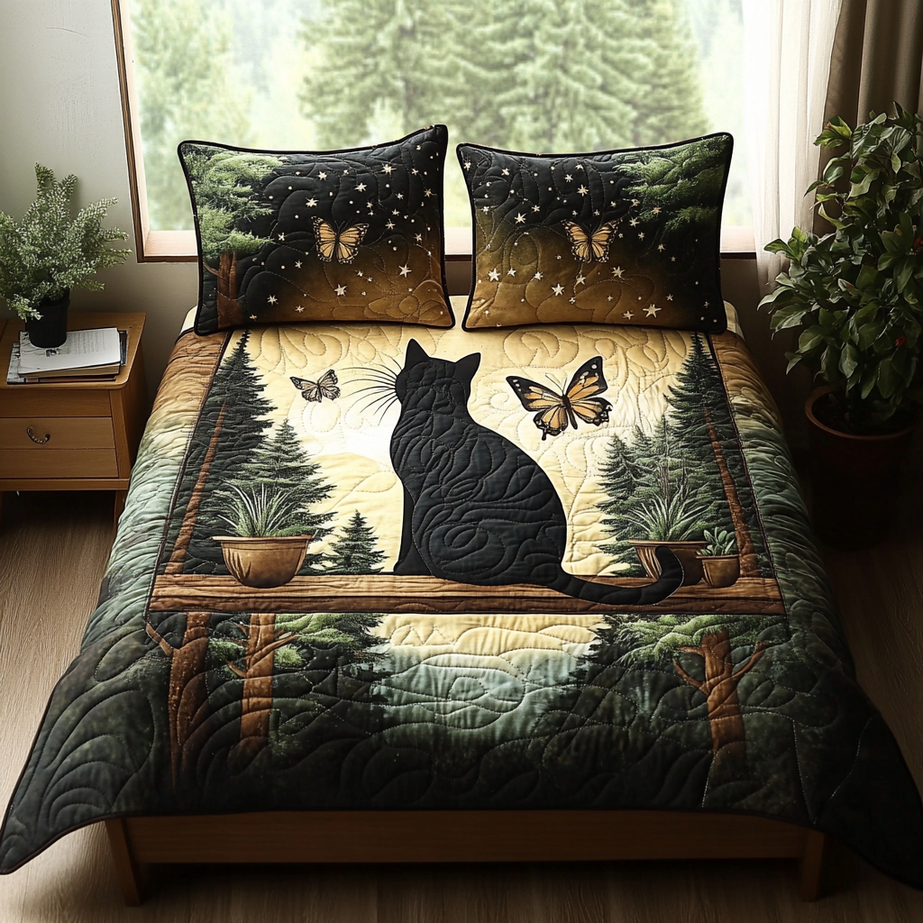 Moonlit Whisker 3-Piece Quilted Bedding Set NCU0DV5727