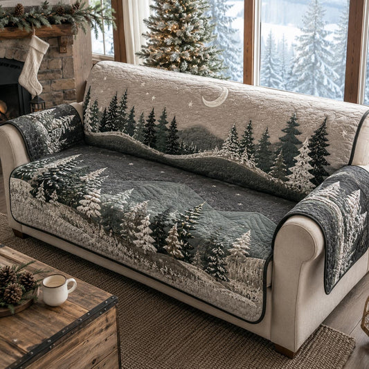 Moonlit Winter Forest Quilted Sofa Cover NCU0DV10050