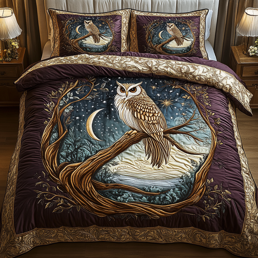 Moonlit Wisdom 3-Piece Quilted Bedding Set NCU0VH1456